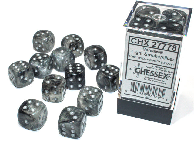 Chessex - Luminary 16mm D6 Set - Maple Light Smoke/silver - CHX 27778