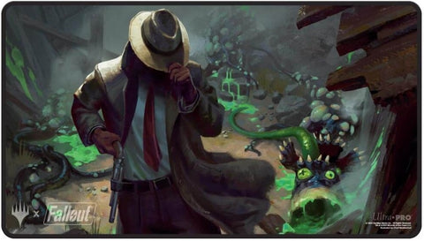 Magic The Gathering - Fallout Black Stitched Playmat X - Mysterious Stranger