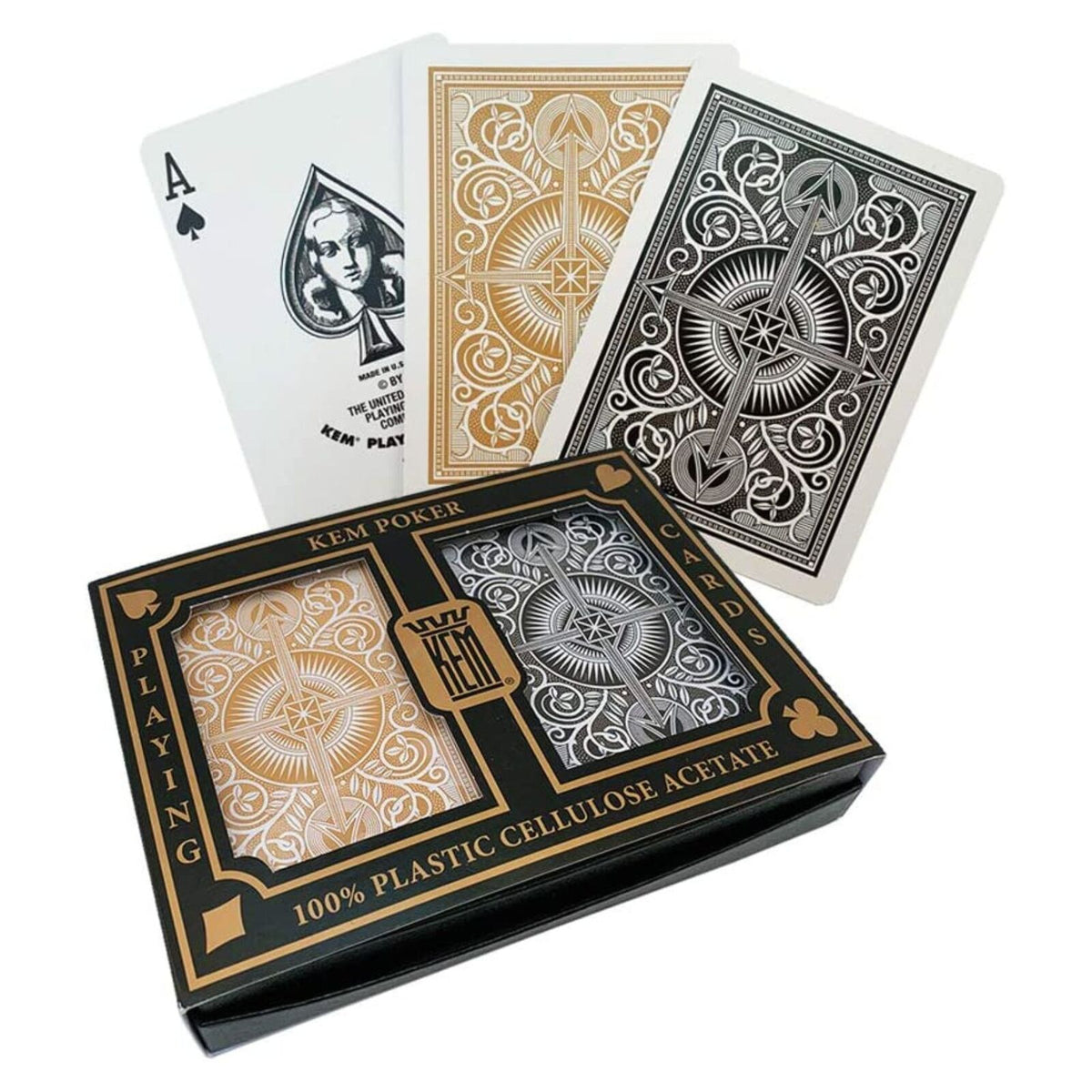 Kem Arrow Black/gold Wide Standard Playing Cards