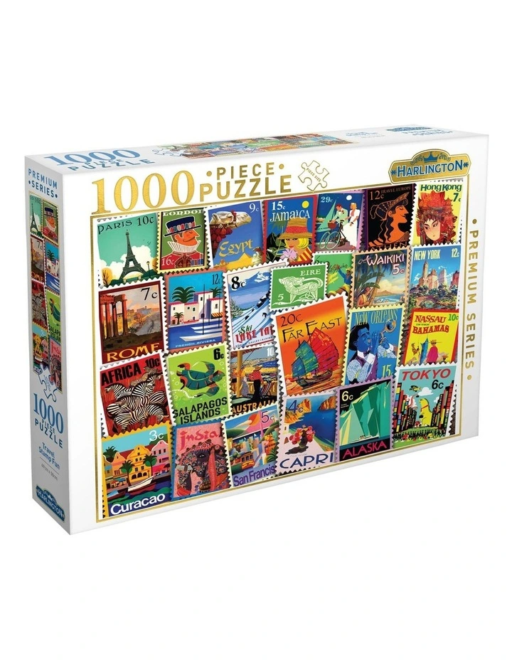 Harlington Travel Stamp Fun 1000 Piece Jigsaw