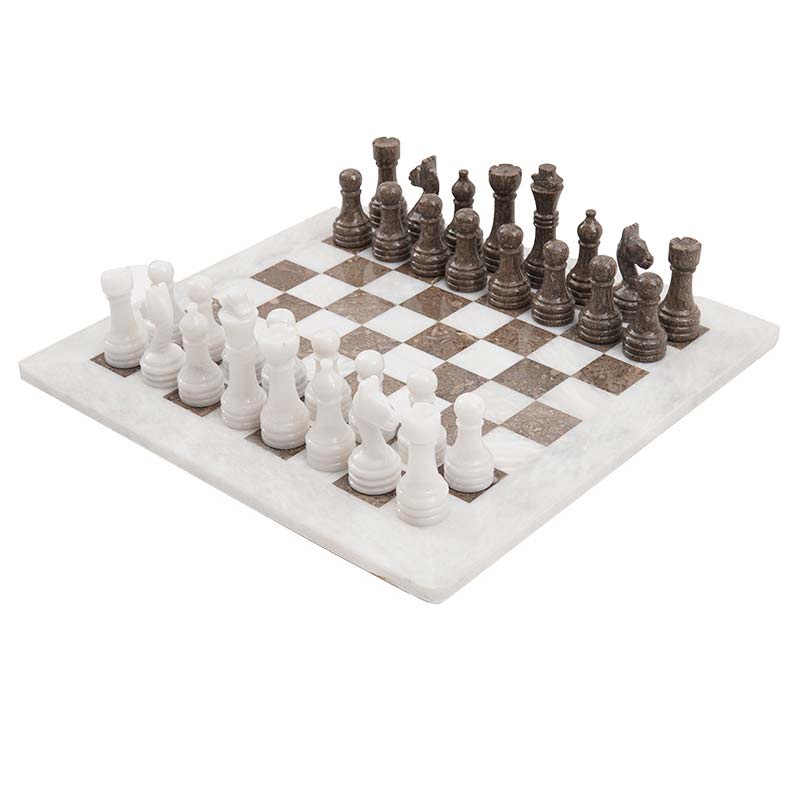 Chess Set with Storage - White/Oceanic 38cm