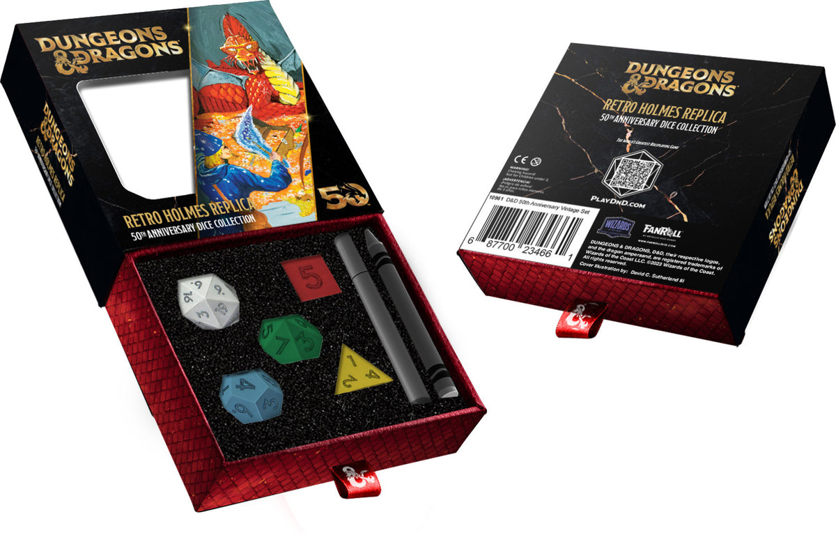 Metallic Dice Games Dungeons &amp; Dragons 50th Anniversary - Retro Holmes Replica Set