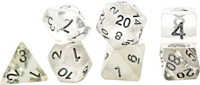 White and Clear - Neutron Dice: Ice (7 Polyhedral Dice Set)