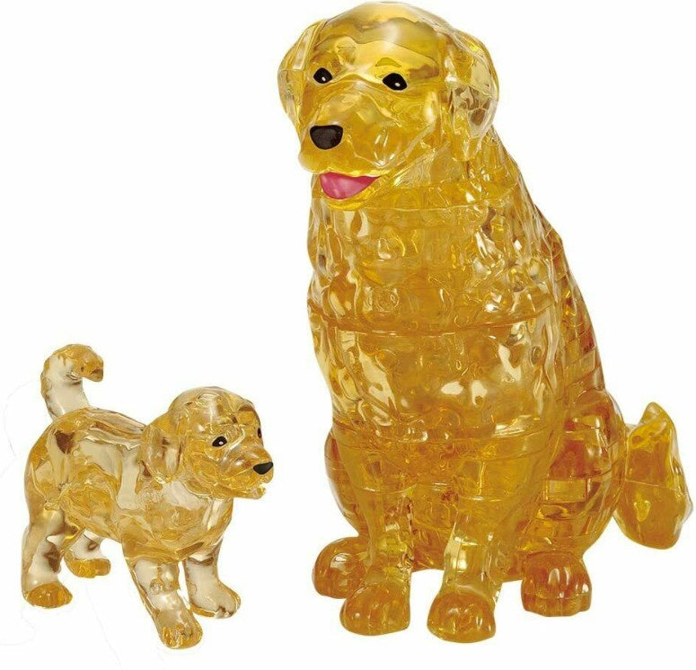 3D Crystal Puzzle - Golden Retreiver and Puppy