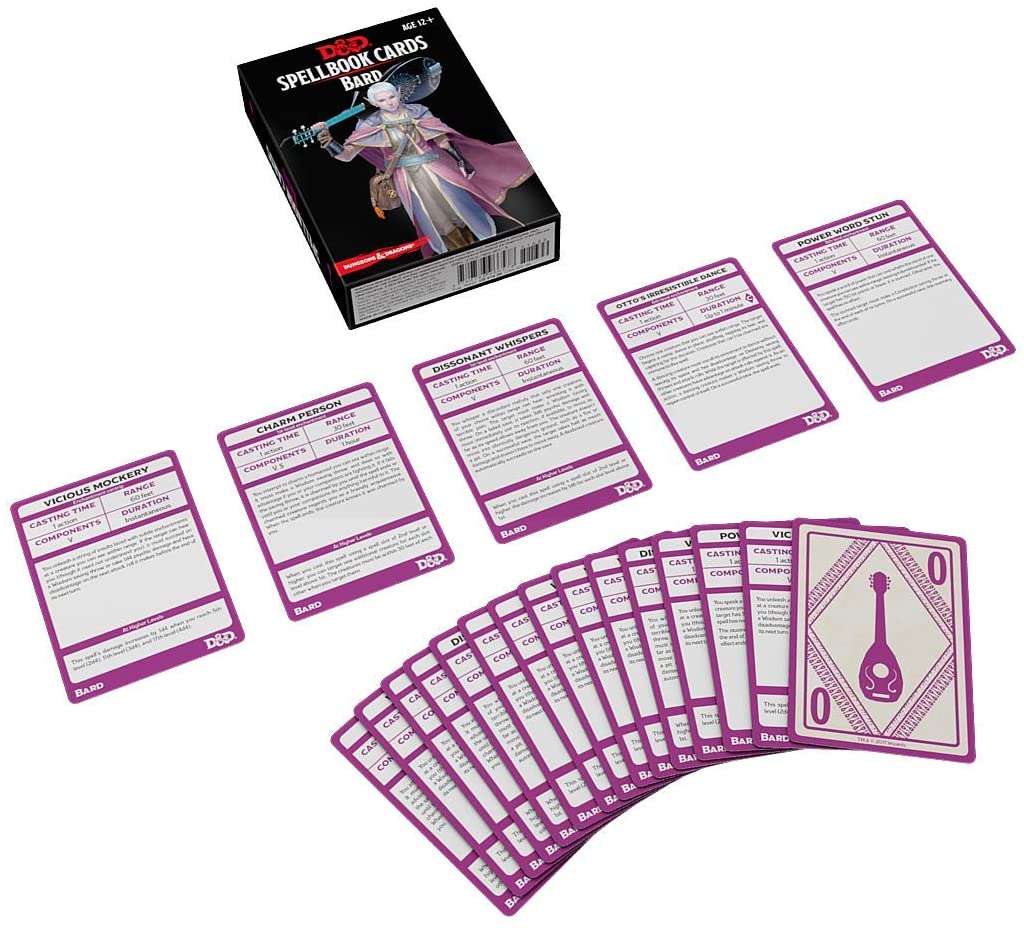 Dungeons &amp; Dragons Spellbook Cards Bard Deck (110 Cards) Revised 2017 Edition V2