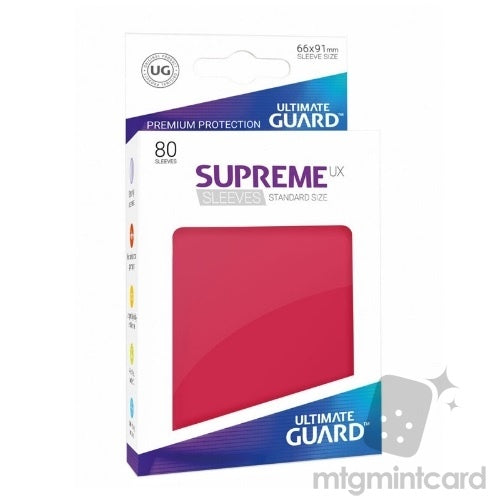 Ultimate Guard Supreme Ux Sleeves Standard Size Solid Red (80)