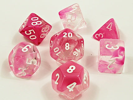 Chessex - Gemini Polyhedral 7-Die Set - Clear-Pink/ (CHX30042)