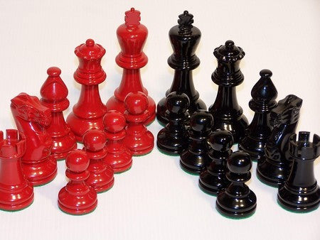 Dal Rossi 95mm Red/Black Chess Men - Pieces Only