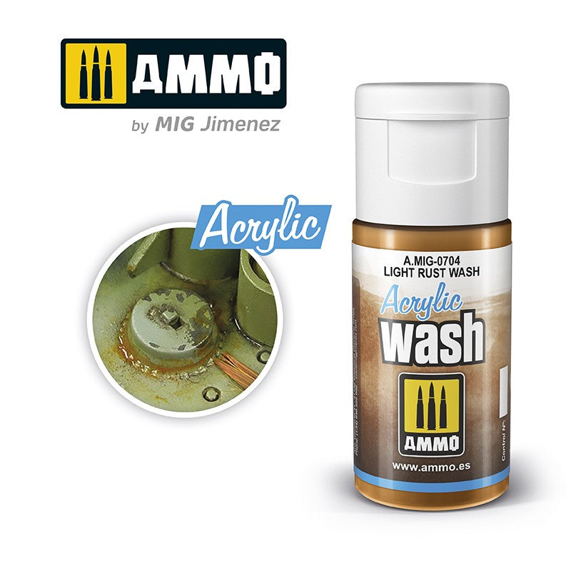 Ammo by MIG Acrylic Washes: light rust wash 15 ml