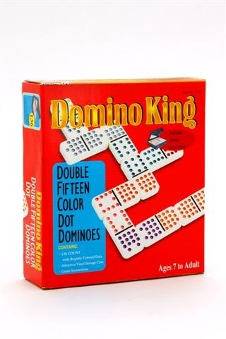 Domino King Double Fifteen Coloured Dots