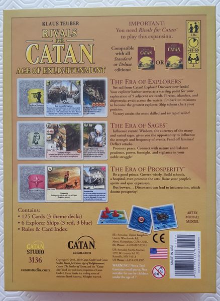 Rivals For Catan: Age Of Enlightenment Expansion