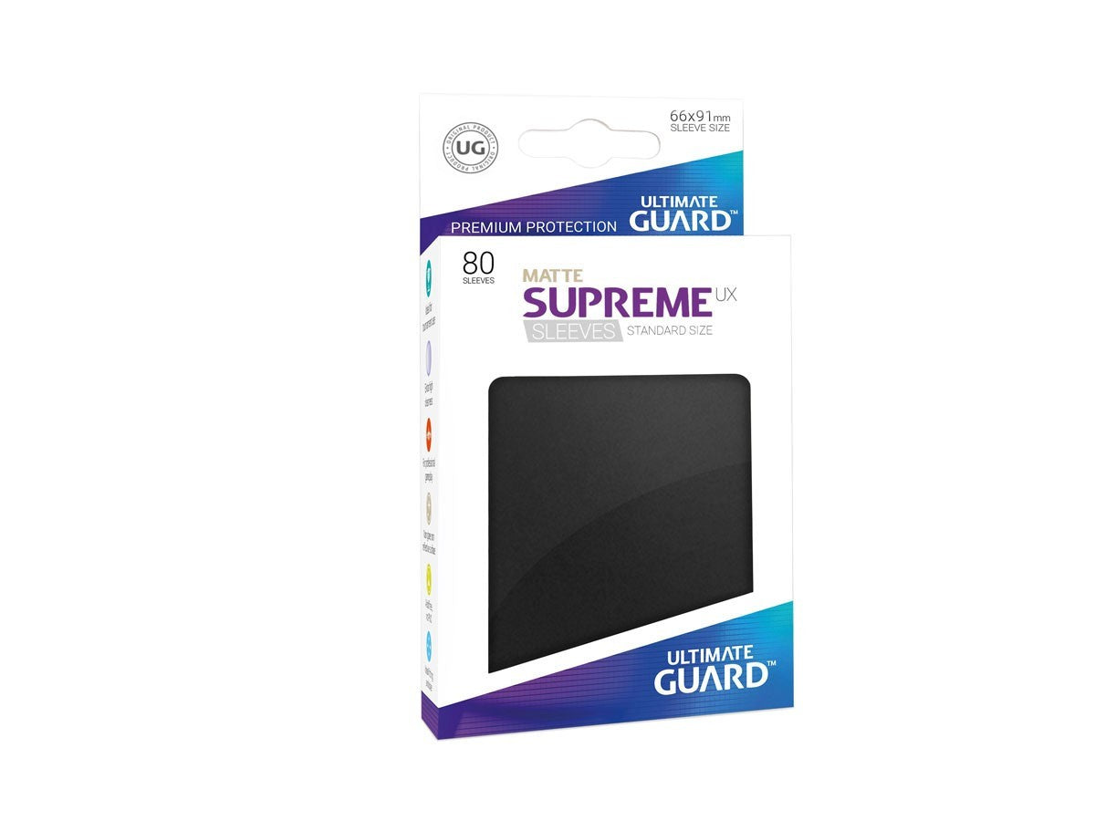 Ultimate Guard Supreme Ux Sleeves Standard Size Solid Black (80)