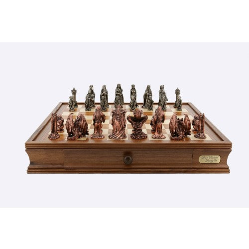 Dal Rossi 20 Evil Ring Metal Pieces On Wooden Chess Box - Chess Set