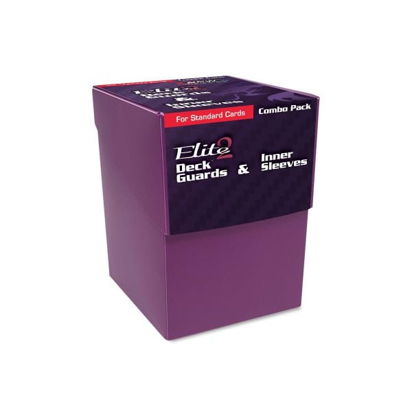 BCW Deck Case Box, Deck Protectors and Inner Sleeves Standard Elite2 Combo Pack Glossy Mulberry