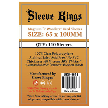 Sleeve Kings Board Game Sleeves Magnum 7 Wonders (65mm x 100mm) (110 Per Pack)