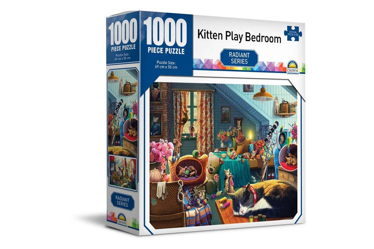 Kitten Play Bedroom 1000 Piece Jigsaw