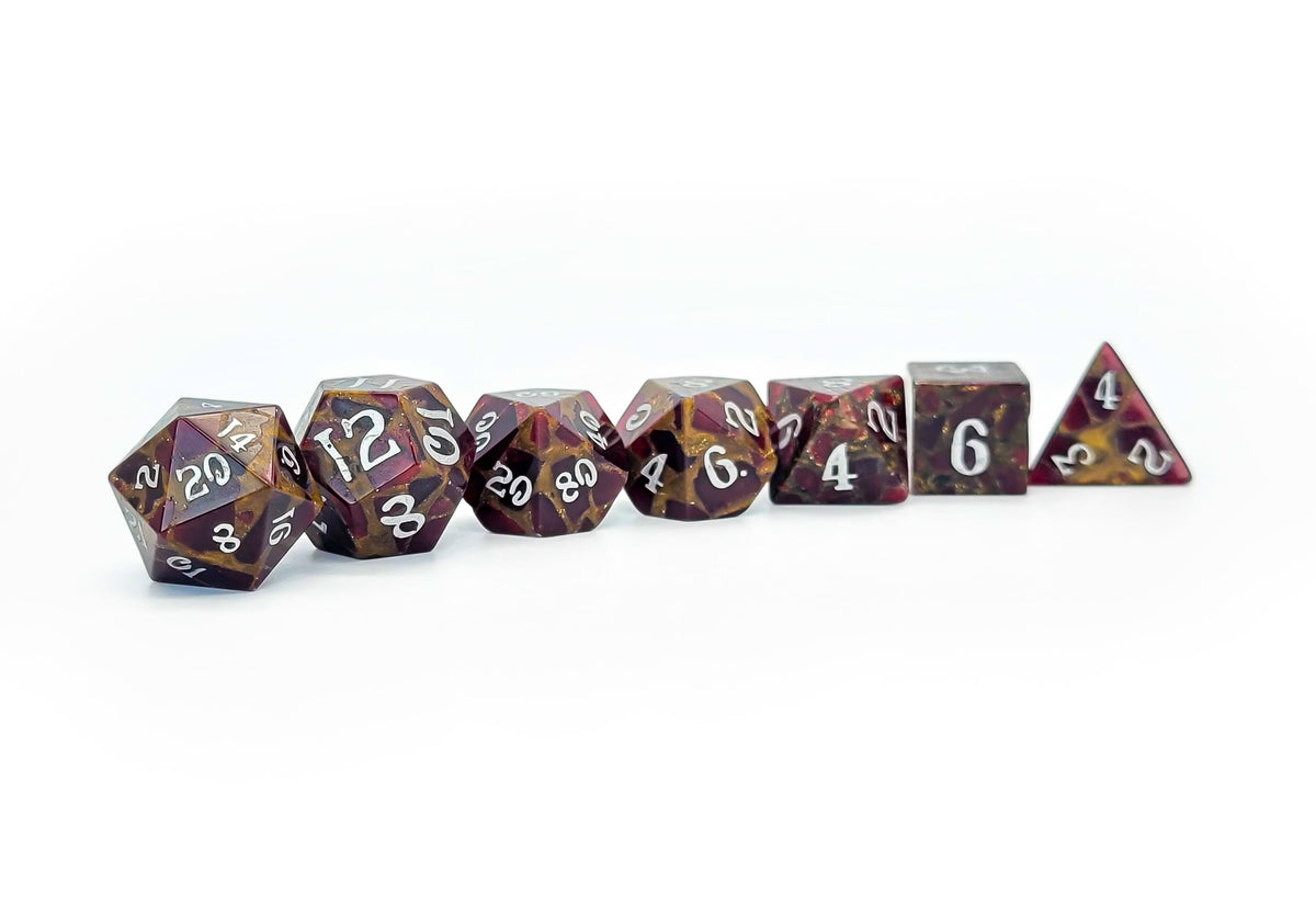Level Up Dice - Gold Foil Red Mosaic