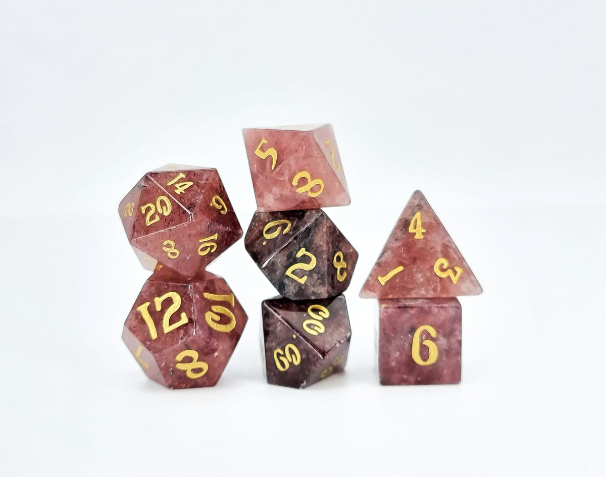 Level Up Dice - Strawberry Quartz