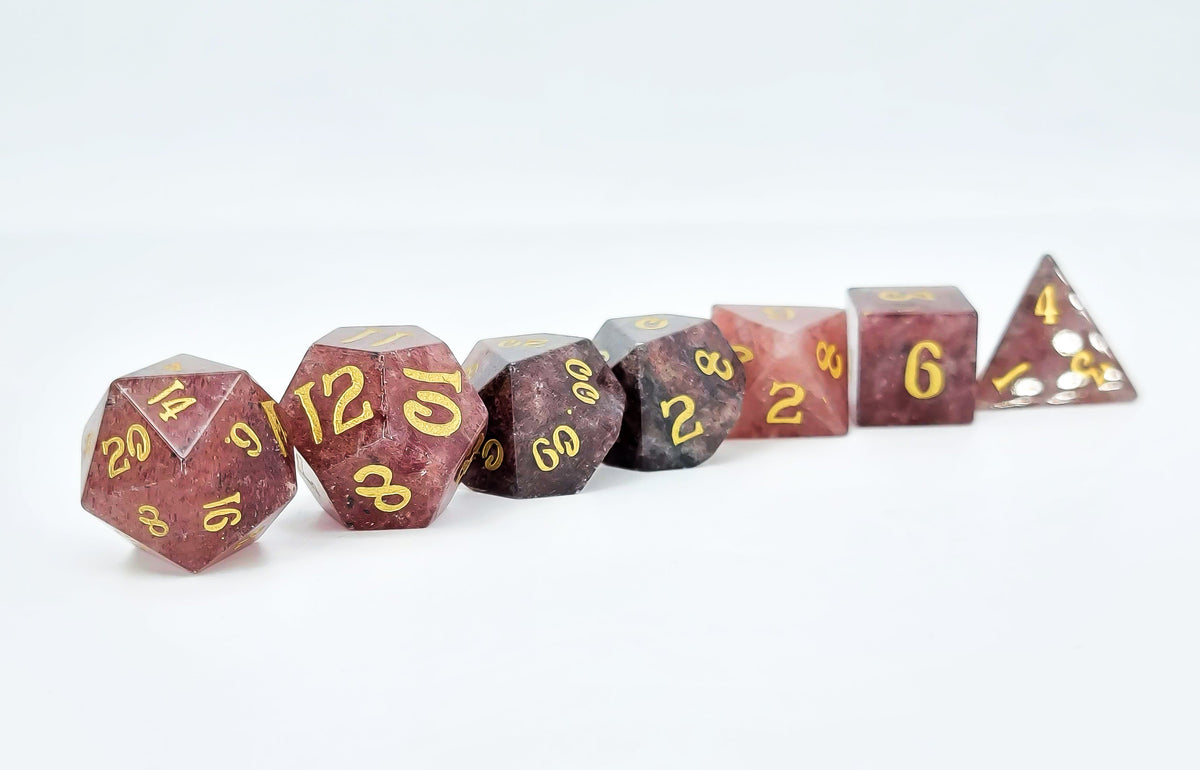 Level Up Dice - Strawberry Quartz