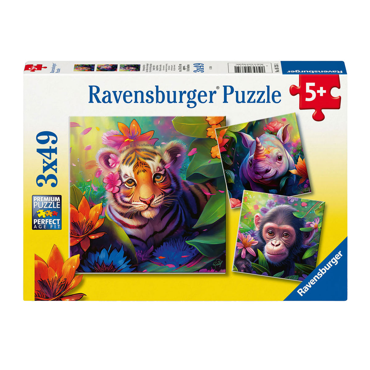 Ravensburger - Jungle Babies 3x49 Piece Jigsaw