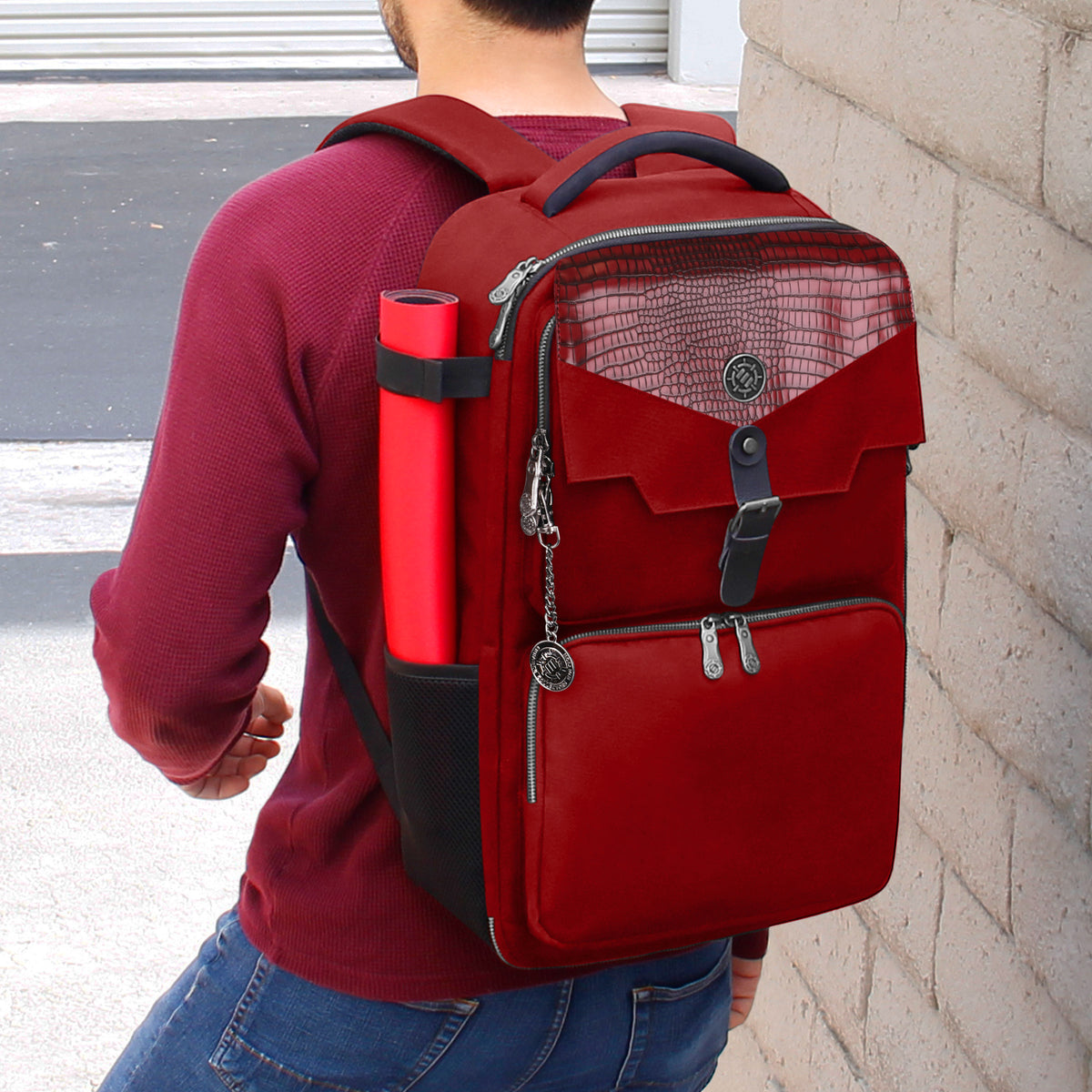 Enhance Tabletop Collectors Card Storage Backpack Red
