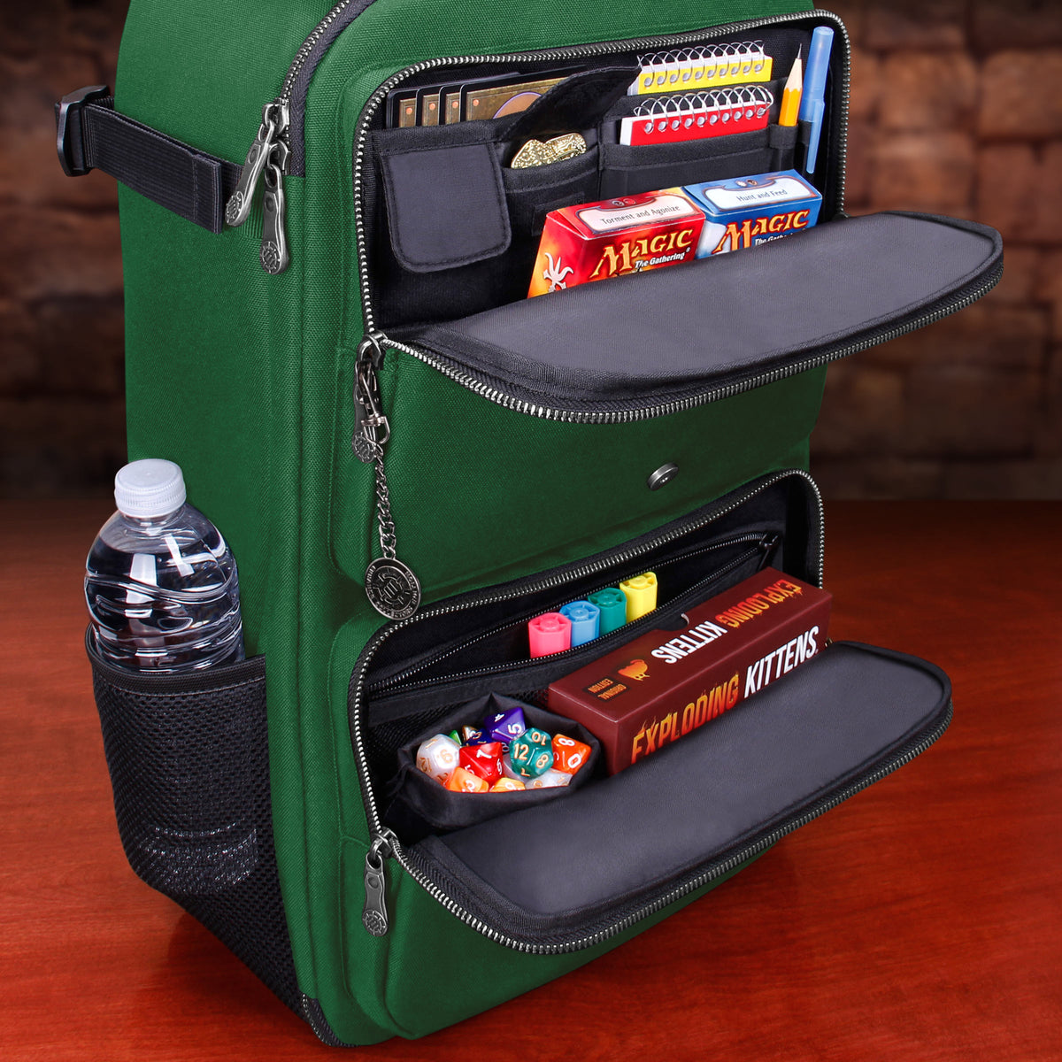 Enhance Tabletop Collectors Card Storage Backpack Green