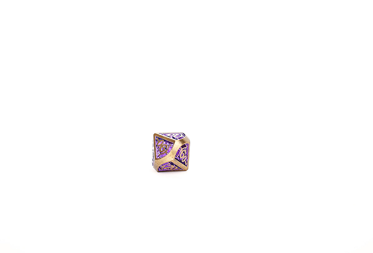 LPG Dice Set - Metal RPG Draco Bright Purple Brass
