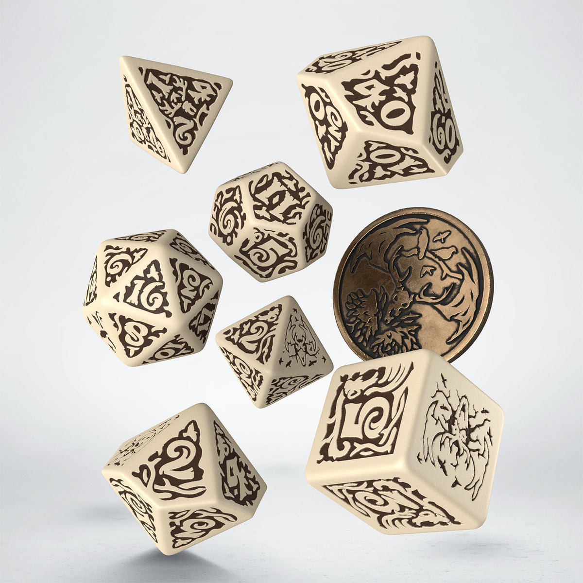 Q Workshop - The Witcher Dice Set Leshen - The Master of Crows Dice Set 7 With Coin