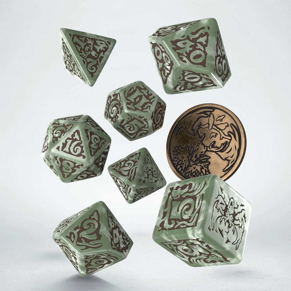 Q Workshop - The Witcher Dice Set Leshen - Totem Builder Dice Set 7 With Coin