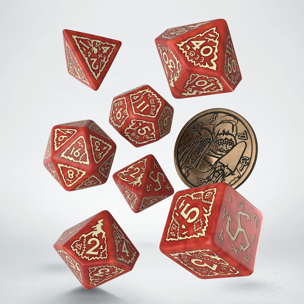 Q Workshop - The Witcher Dice Set Crones - Brewess Dice Set 7 With Coin