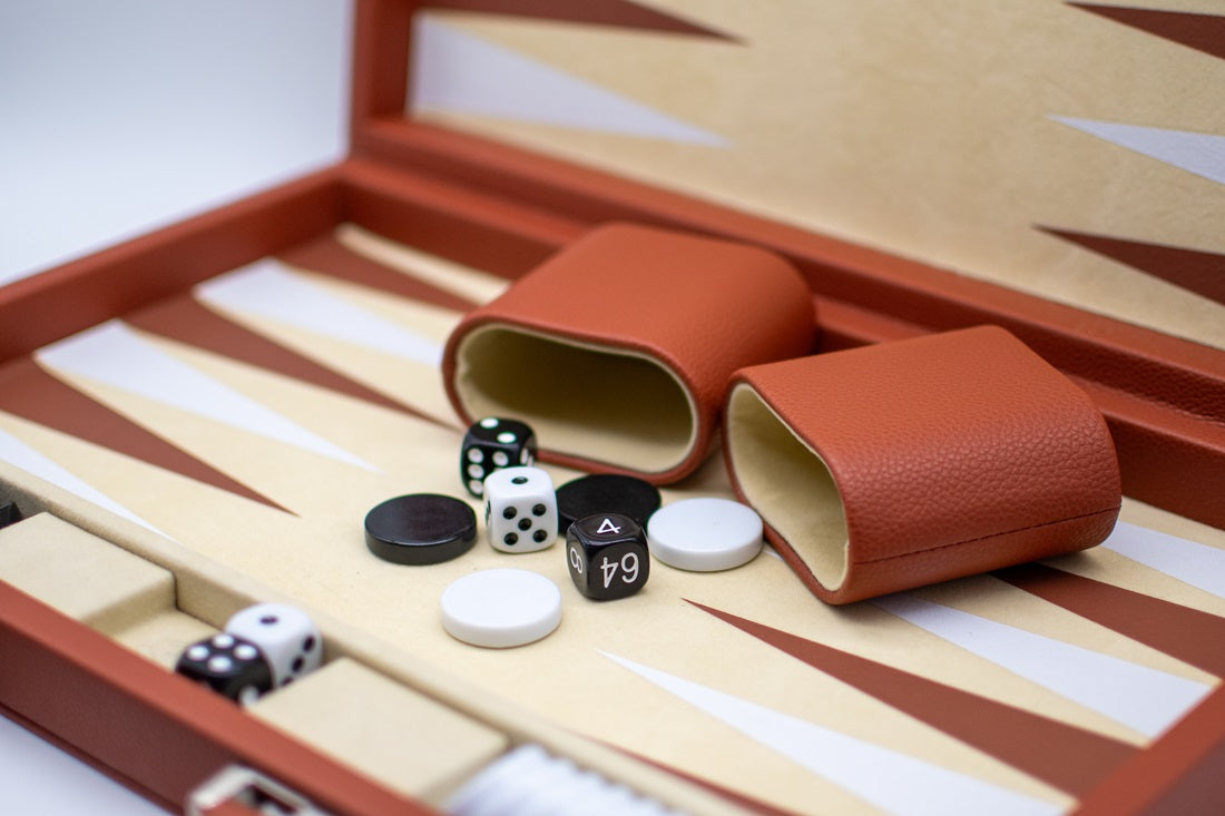 LPG Classics Leather Backgammon Set - Brown (Preorder)