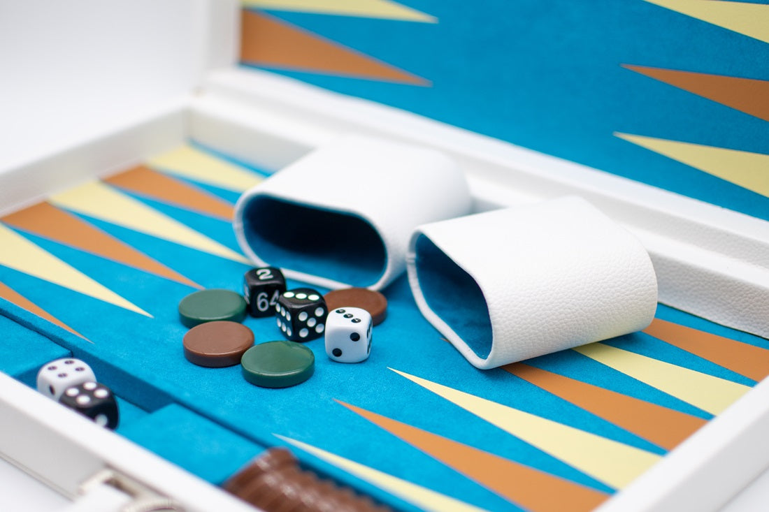 LPG Classics Leather Backgammon Set - White (Preorder)