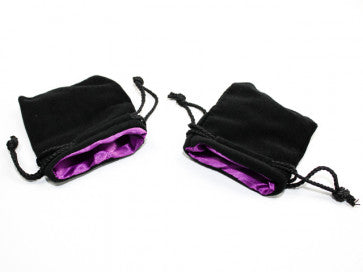 Small Black Velvet Bag w/ Purple Satin Lining
