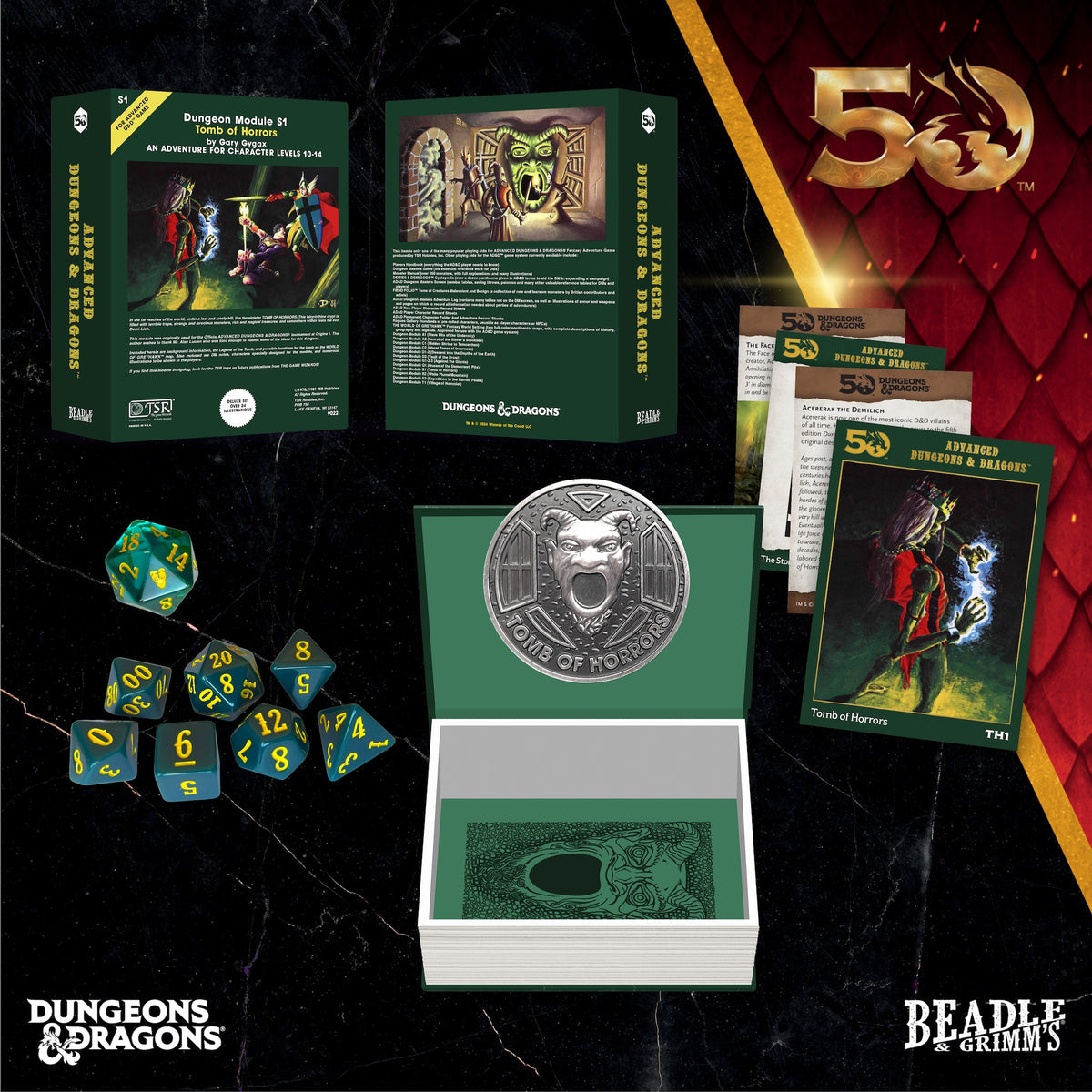 Beadle &amp; Grimms Classic Module Collection Tomb of Horrors Dice &amp; Accessories Set D&amp;D 50th (Preorder)