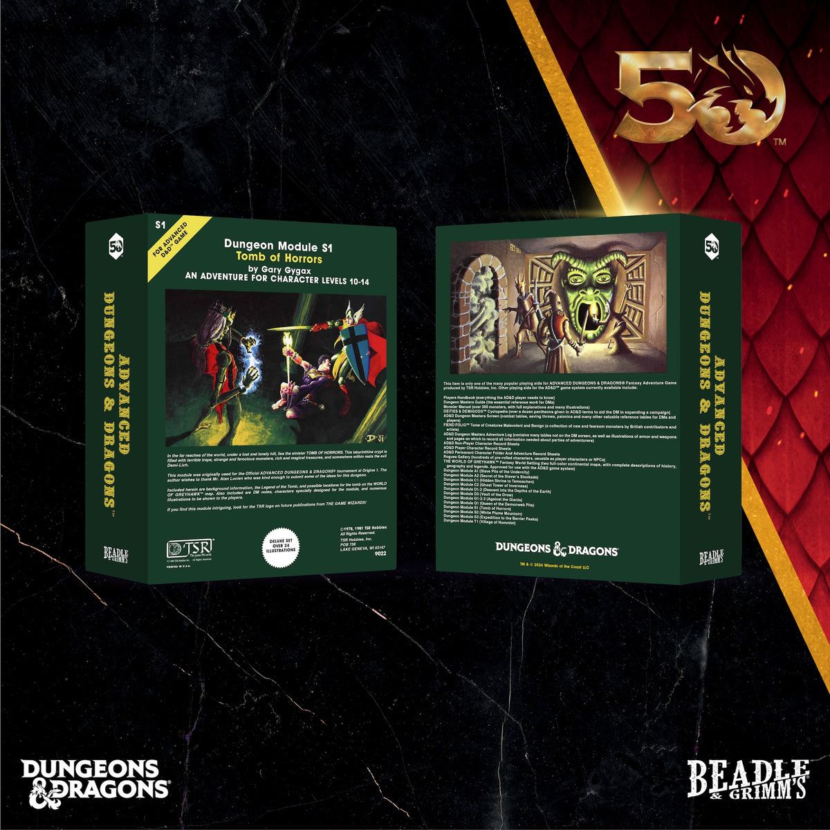 Beadle &amp; Grimms Classic Module Collection Tomb of Horrors Dice &amp; Accessories Set D&amp;D 50th (Preorder)