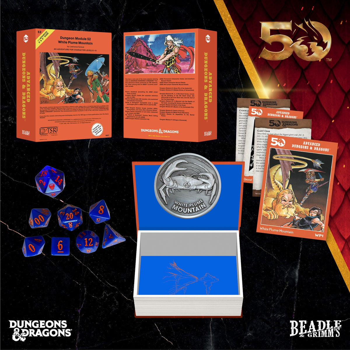 Beadle &amp; Grimms White Plume Mountain Dice &amp; Accessories Set D&amp;D 50th (Preorder)