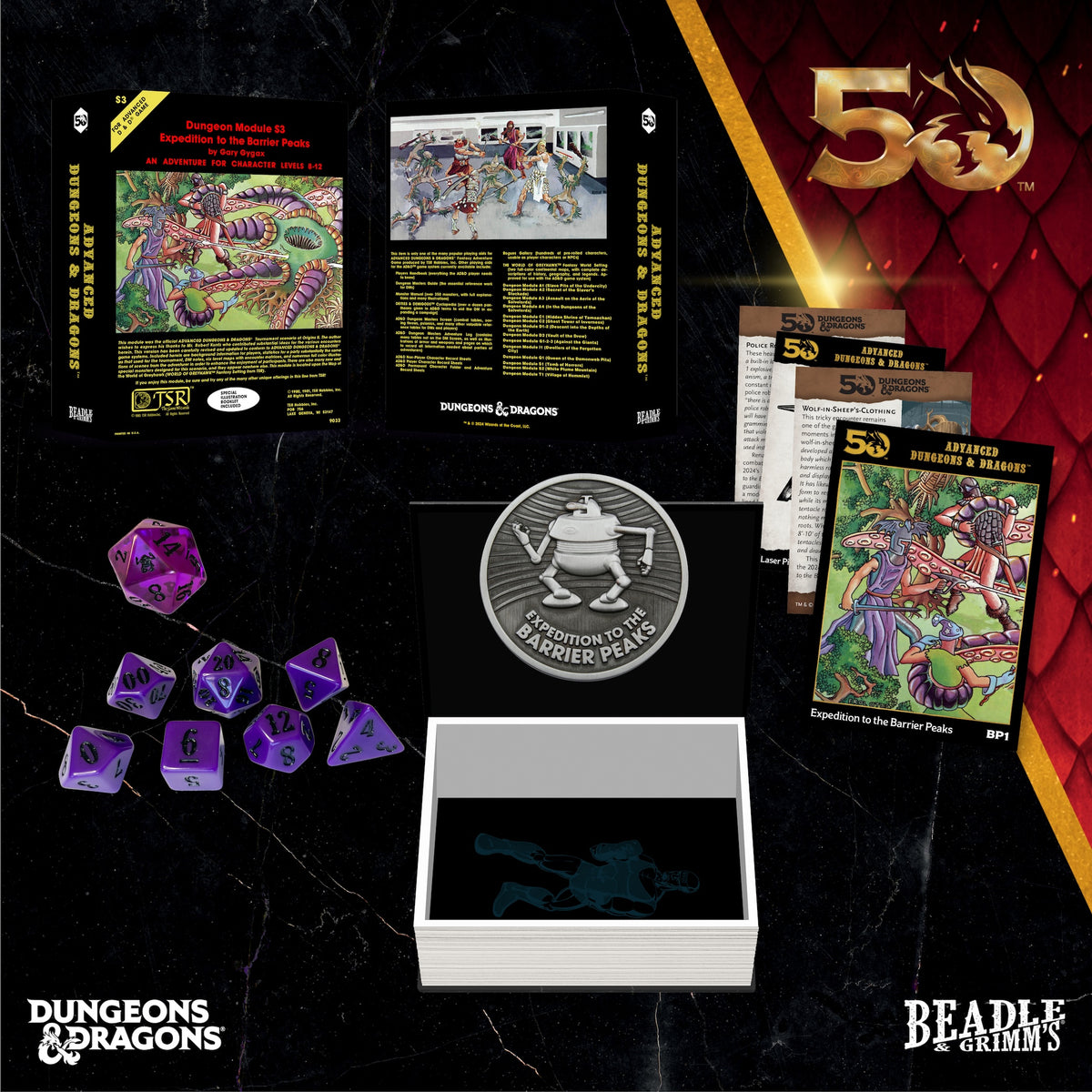 Beadle &amp; Grimms Expedition to Barrier Peaks Dice &amp; Accessories Set D&amp;D 50th (Preorder)