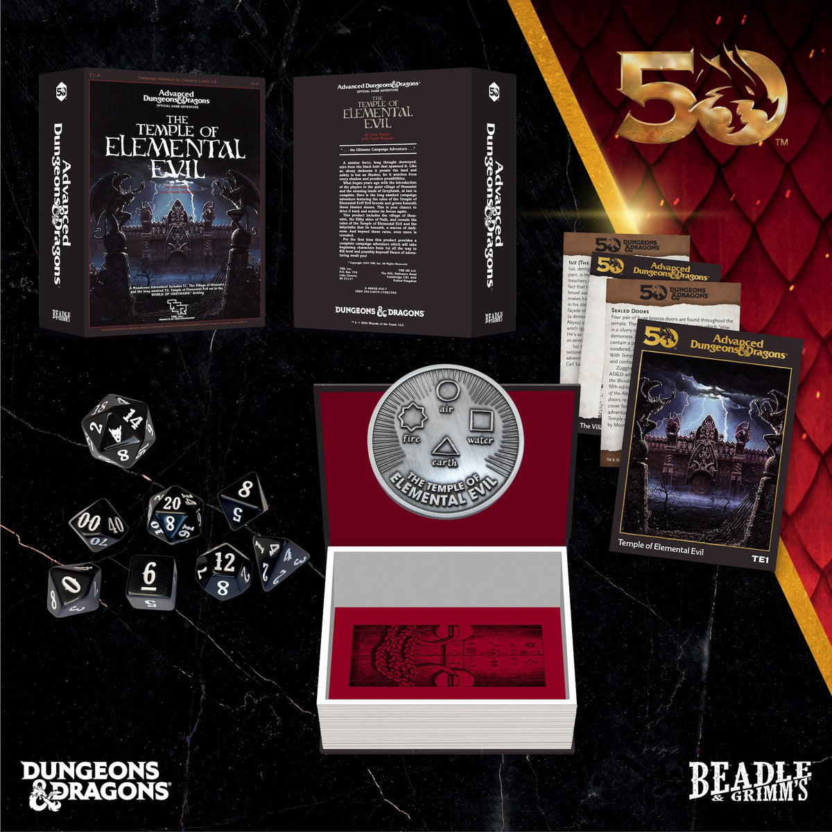 Beadle &amp; Grimms The Temple of Elemental Evil Dice &amp; Accessories Set D&amp;D 50th (Preorder)