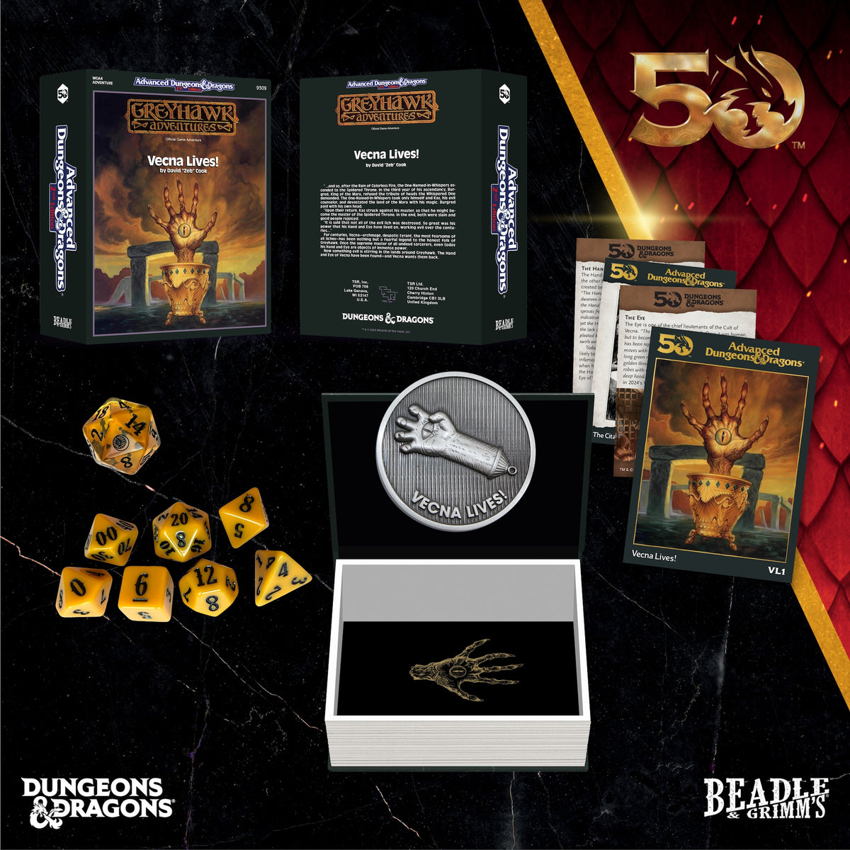 Beadle &amp; Grimms Vecna Lives Dice &amp; Accessories Set D&amp;D 50th (Preorder)