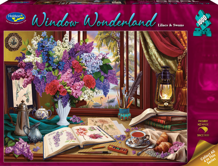 Holdson Window Wonderland Lilacs and Swans 1000 Piece Jigsaw