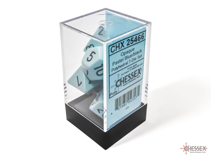 Chessex Opaque Polyhedral Pastel Blue/black 7-Die Set - CHX 25466 (Preorder)
