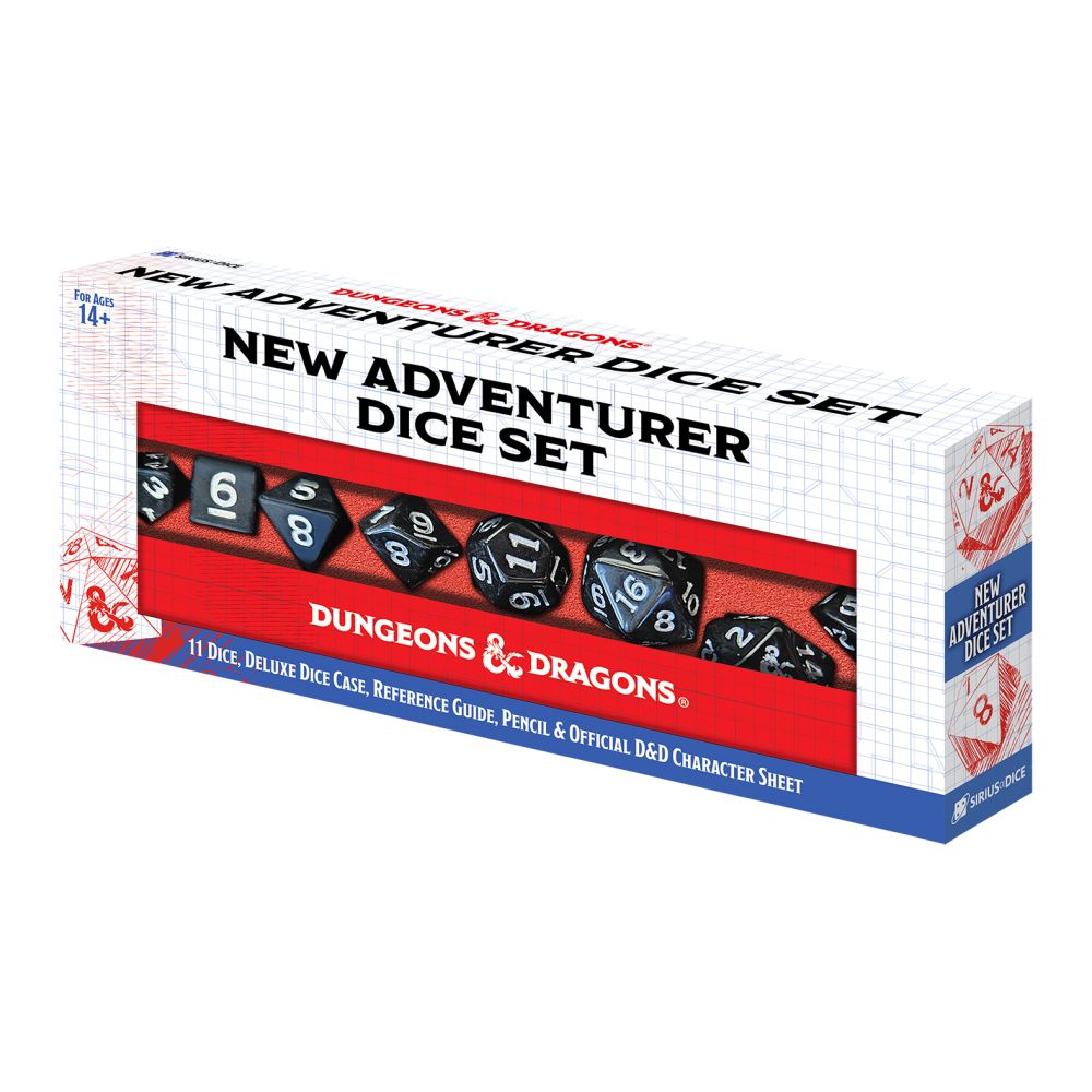 Sirius Dice - D&amp;D New Adventurer Dice Set - Black Dice (Preorder)