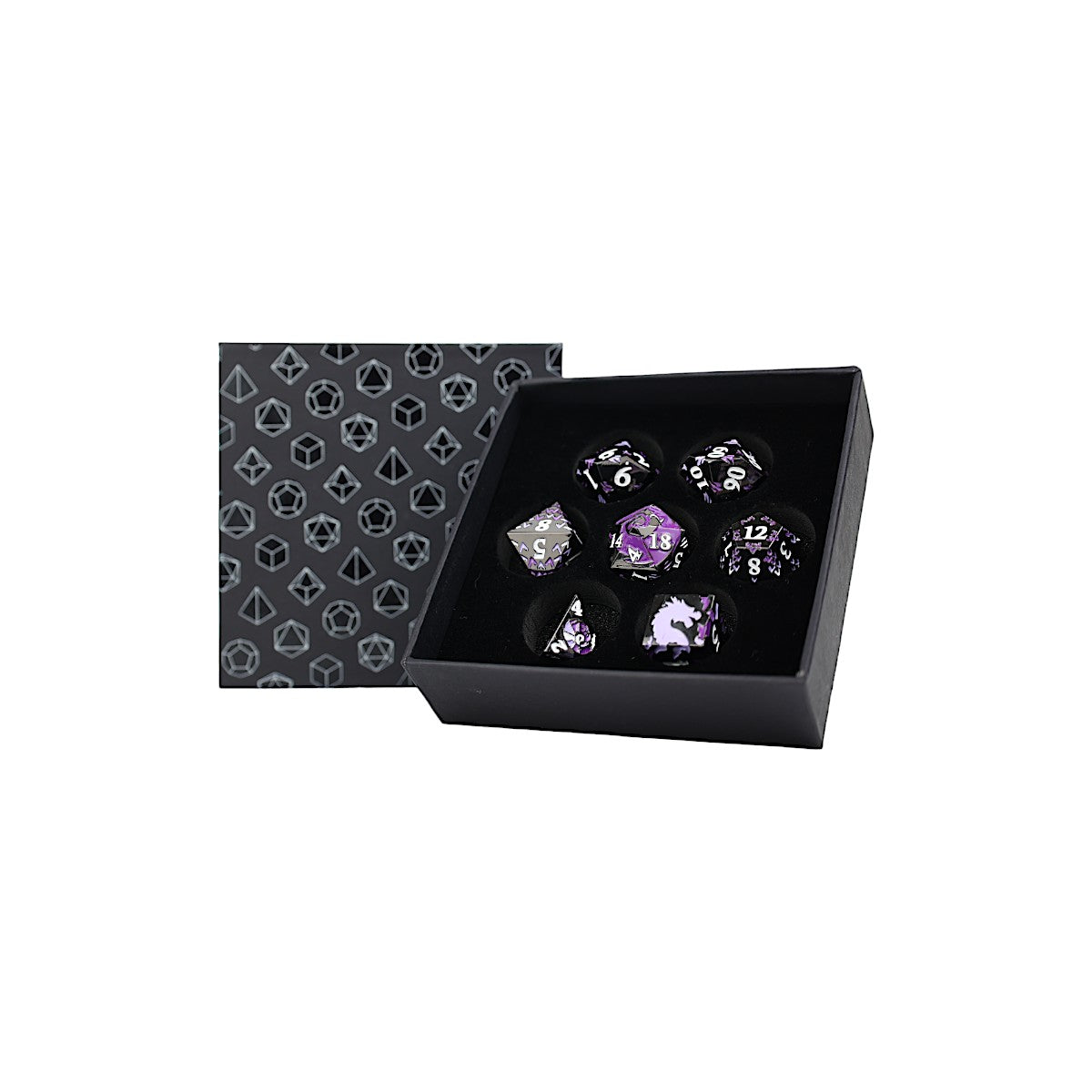 LPG Dice RPG Set Inscripted Dragon Purple (Preorder)