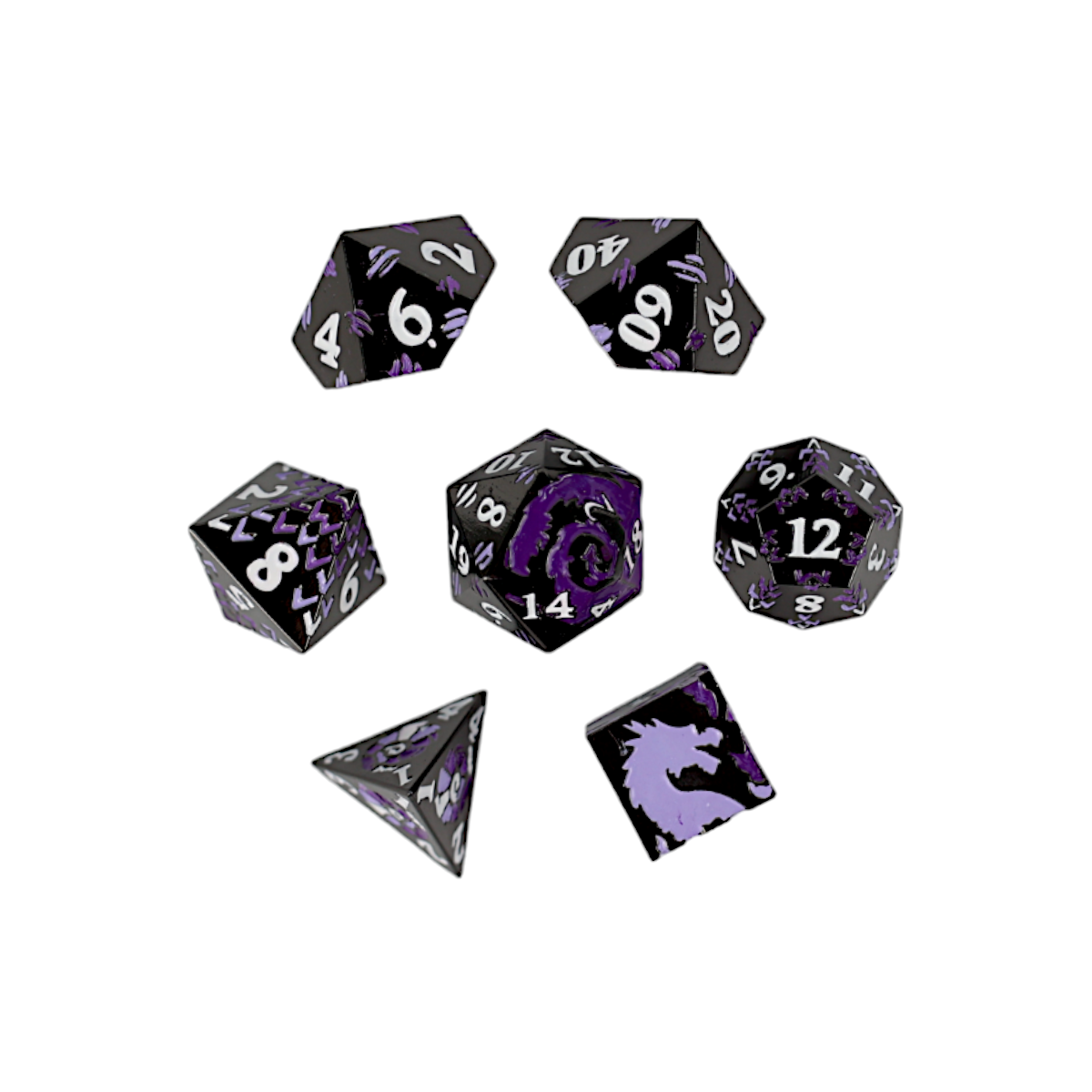 LPG Dice RPG Set Inscripted Dragon Purple (Preorder)