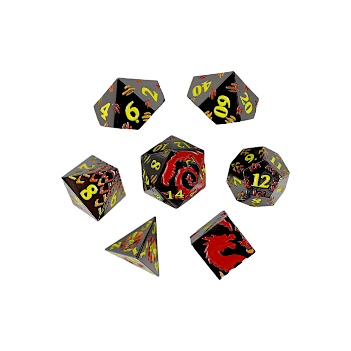 LPG Dice RPG Set Inscripted Dragon Red (Preorder)