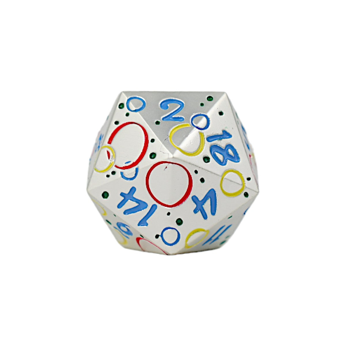 LPG Dice RPG Set Inscripted Bubbles Rainbow White