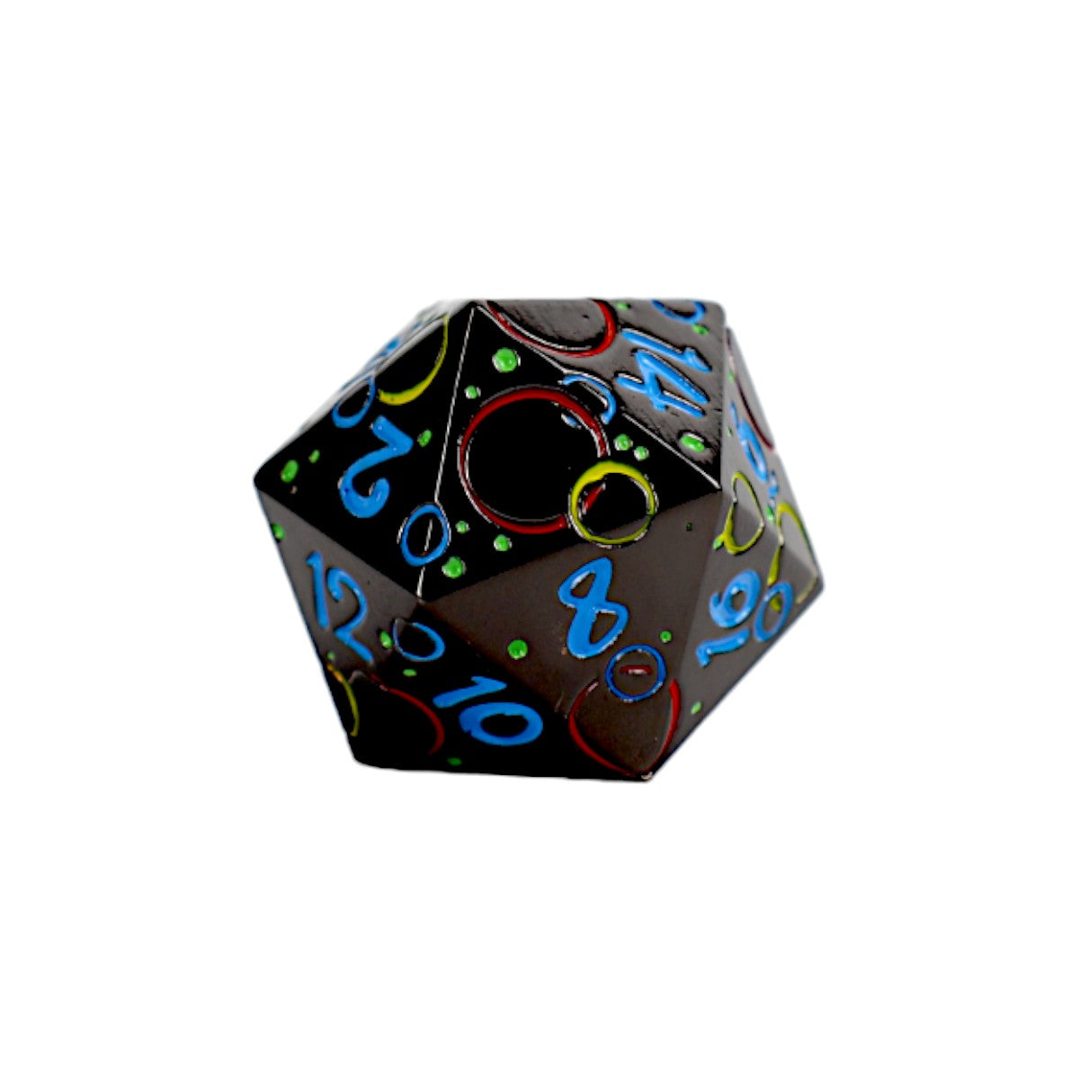 LPG Dice RPG Set Inscripted Bubbles Rainbow Black