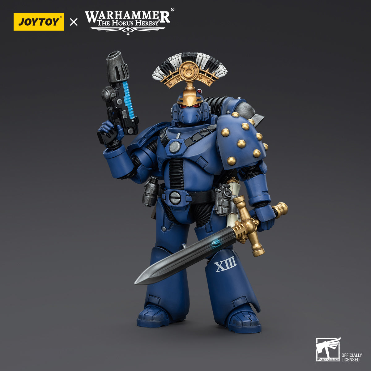 Warhammer Collectibles: 1/18 Scale Ultramarines MK VI Tactical Squad Sergeant with Plasma Pistol (Preorder)