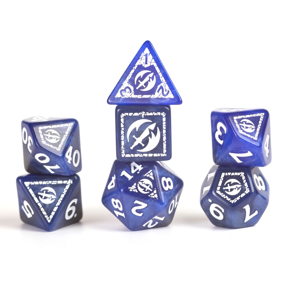 Sirius Dice - Dungeons &amp; Dragons Adventure Dice - Fighter - Blue (Preorder)