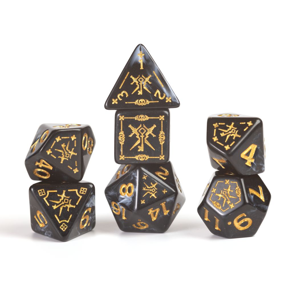 Sirius Dice - Dungeons &amp; Dragons Adventure Dice - Rogue - Black (Preorder)